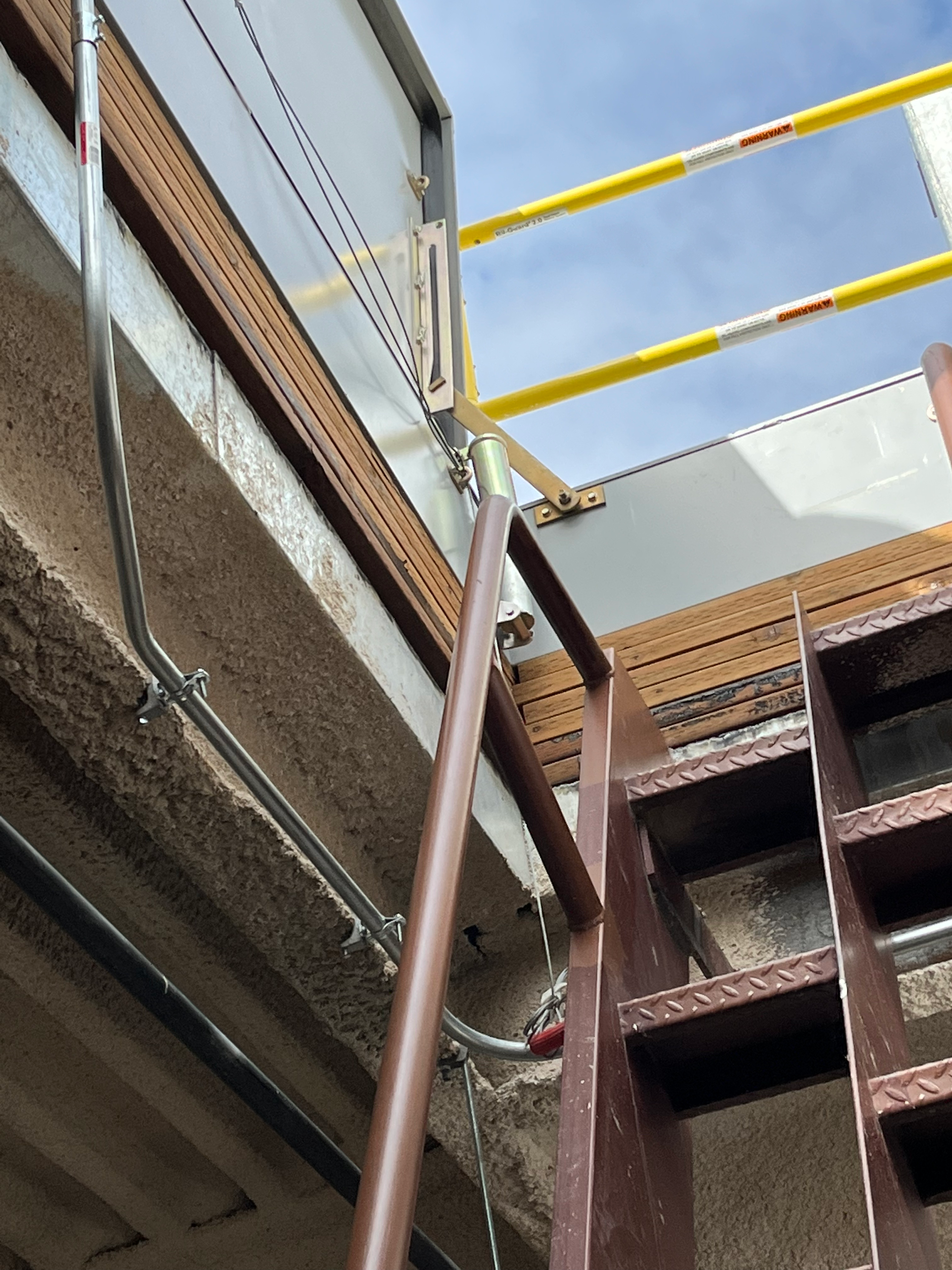 Control panel installed on an industrial hatch